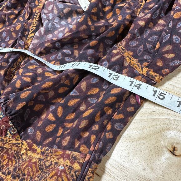 Ulla Johnson NWT Hayana Mini Dress in Agate Brown Size 0 100% Silk Shibori - Picture 9 of 11